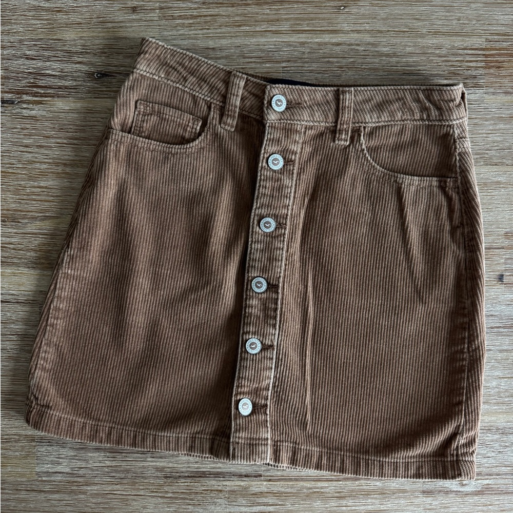 Hollister brown corduroy skirt